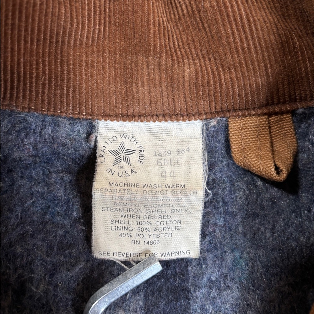 1989 Carhartt Brown Duck Blanket-Lined Chore Coat (6BLC) - Picture 4 of 16